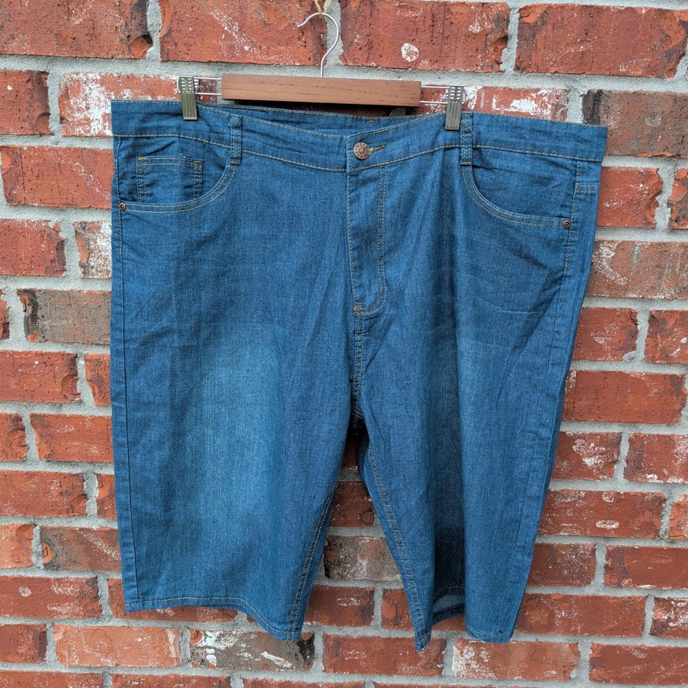 Shuzhe Denim Shorts Mens 2XL 44 Blue Stretch Medium Wash Casual Jorts